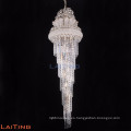 Lámpara colgante de cristal colgante moderna y moderna lámpara colgante araña de cristal de gran altura para escaleras 98113